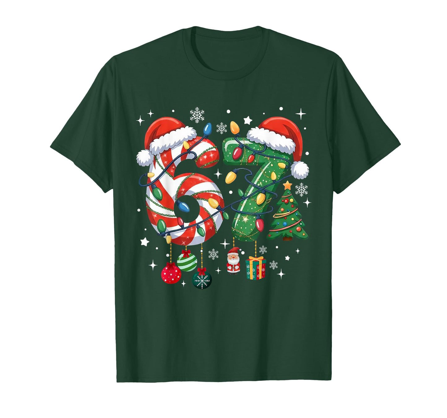 Meme 6 7 Christmas Matching Outfit Six Seven Trendy T-Shirt