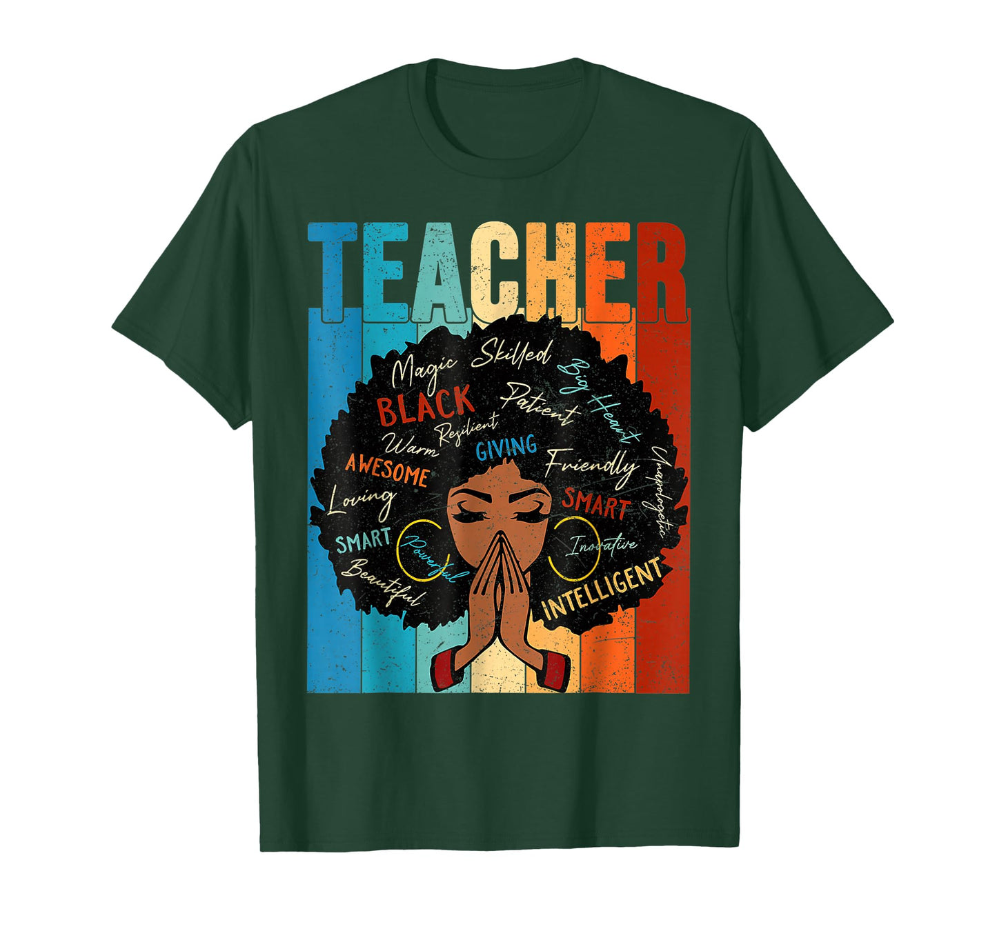 Vintage Afro Black History Month African American Teacher T-Shirt