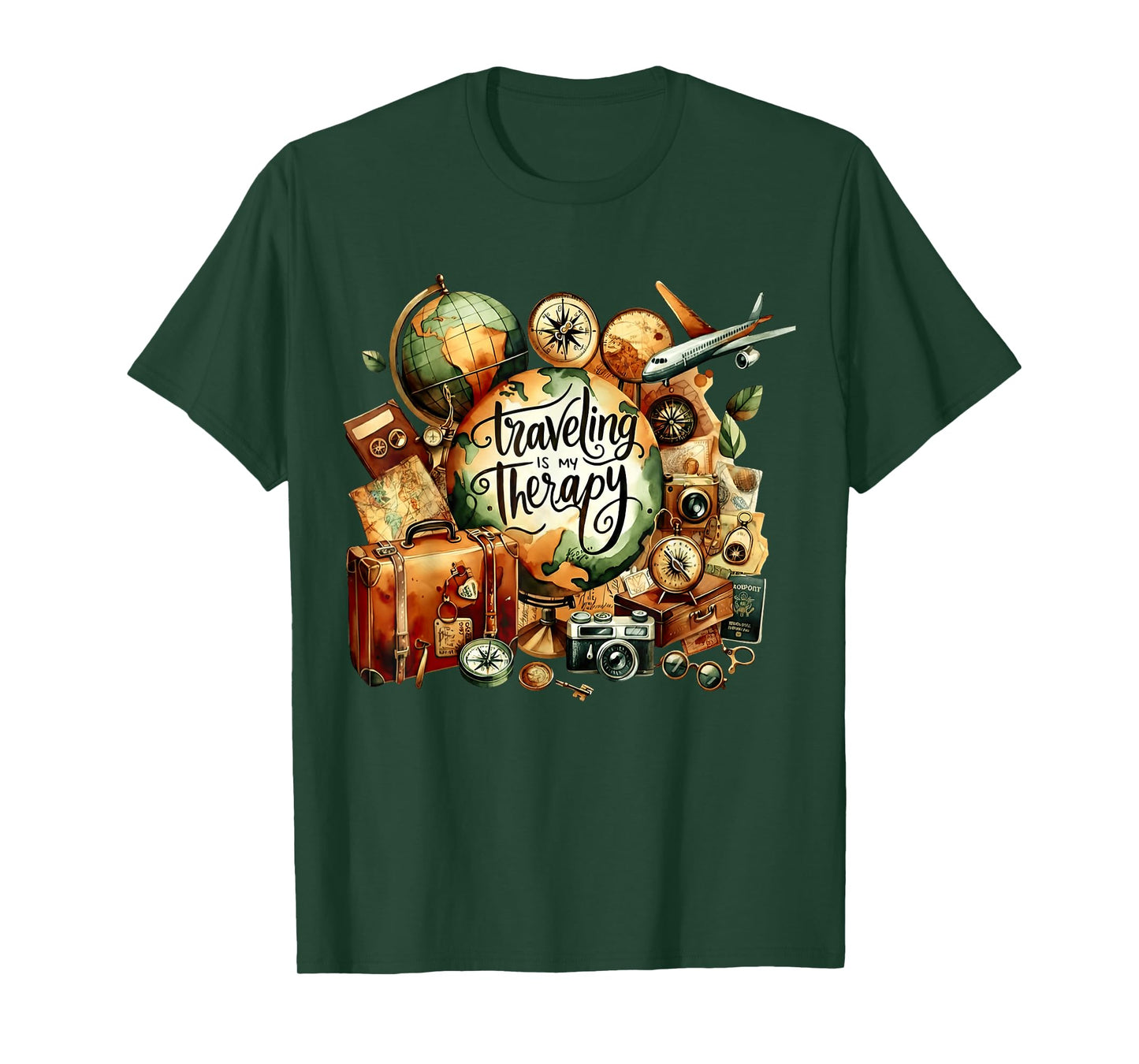 Traveling is My Therapy Minimalist Adventure Lover T-Shirt