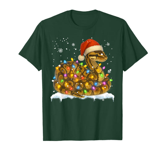 Cute Corn Snake Christmas Light Funny Corn Snake Lover Xmas T-Shirt