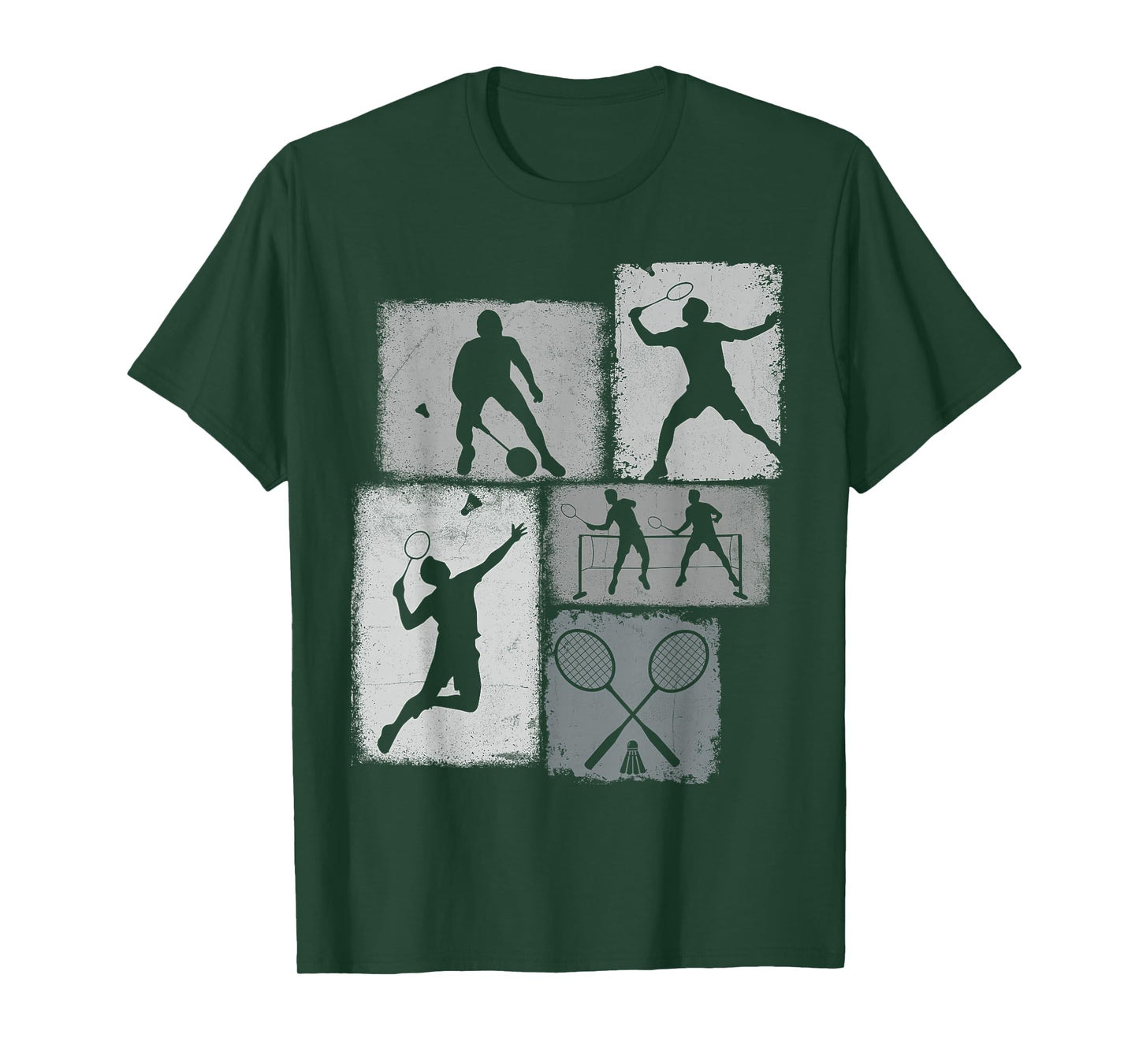 Badminton Player Collage Men Kids Coach Youth Boys T-Shirt