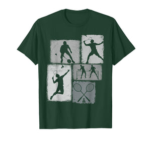Badminton Player Collage Men Kids Coach Youth Boys T-Shirt