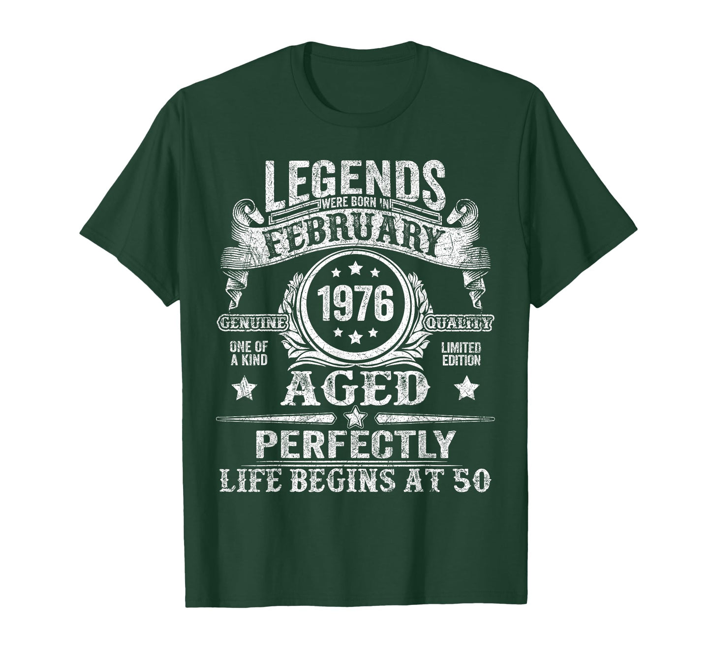 Legends were Born in February 1976 Vintage 50th Birthday Men T-Shirt