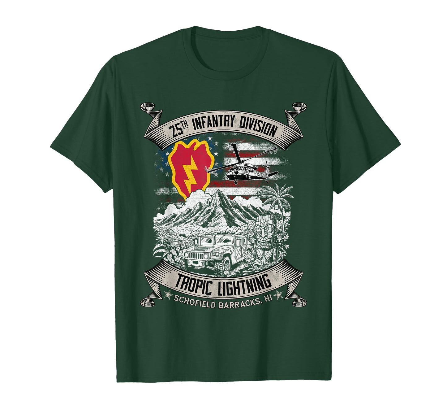 25th Infantry Division Tropic Lightning Hawaii Veteran Gifts T-Shirt
