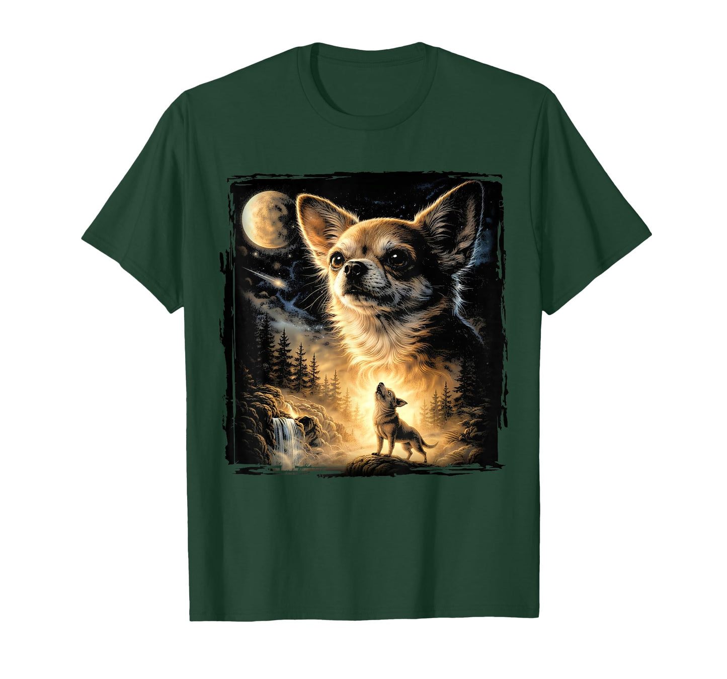 Vintage 90s Chihuahua Howling At The Moon Chihuahua Dog Mom T-Shirt