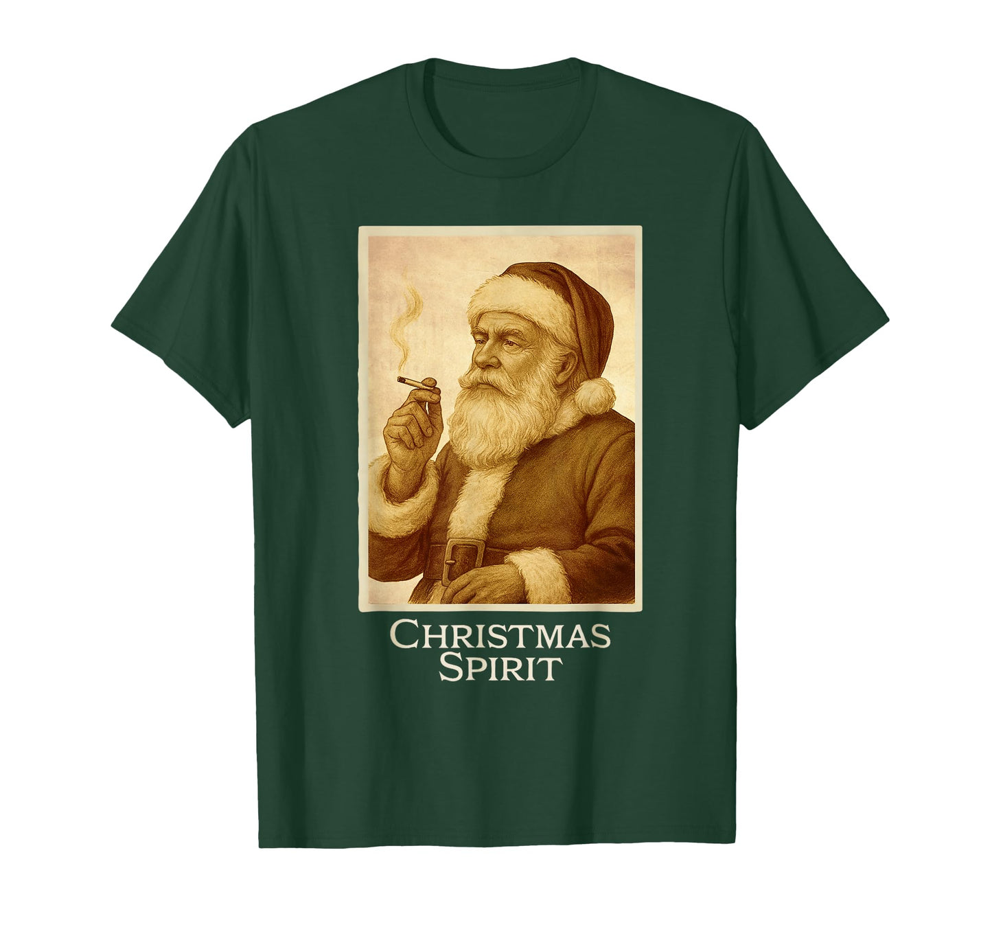 Vintage Funny Smoking Santa Claus Christmas Spirit Christmas T-Shirt