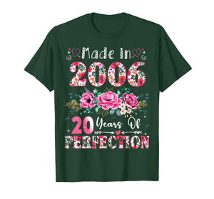 20 Year Old Made in 2006 Floral 20th Birthday Women T-Shirt