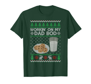 Workin' On My Dad BOD Ugly Christmas Sweater New Mom Dad T-Shirt