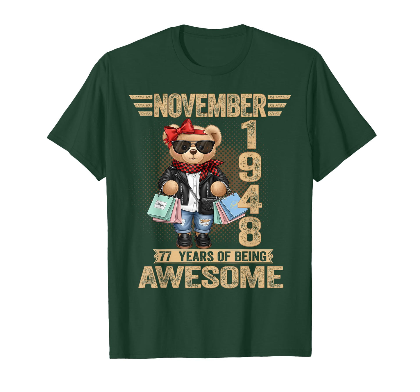 77 Year Old November 1948 Teddy Bear 77th Birthday Women T-Shirt
