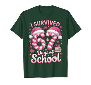 I Survived 67 Days of School - Funny Teachers Students Girls T-Shirt