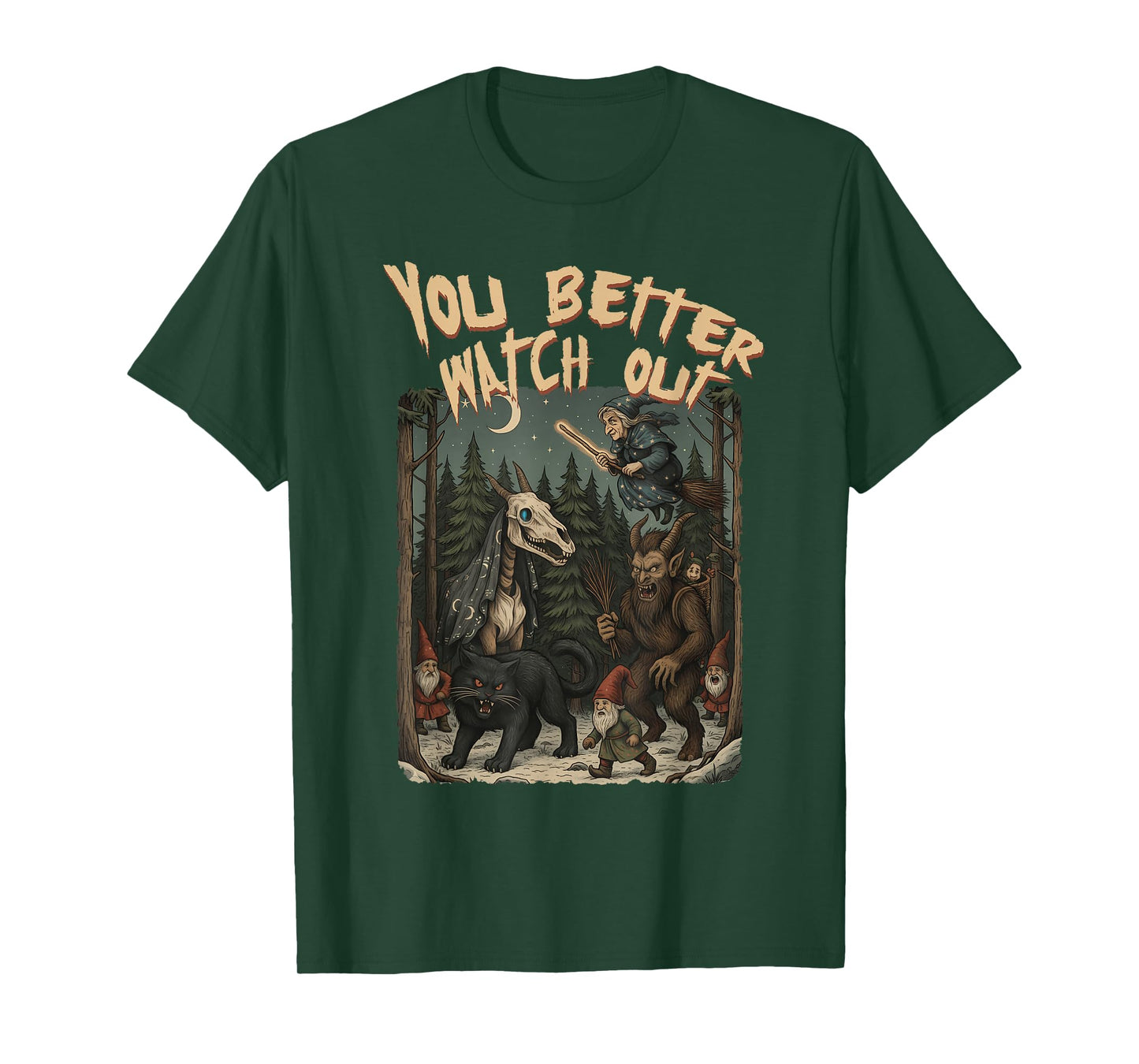 Yule Cat Krampus Icelandic Folklore You Better Watch Out T-Shirt