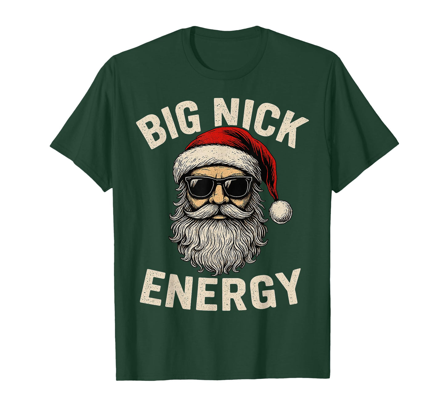 Big Nick Energy Funny Santa Christmas Vintage Pajama T-Shirt