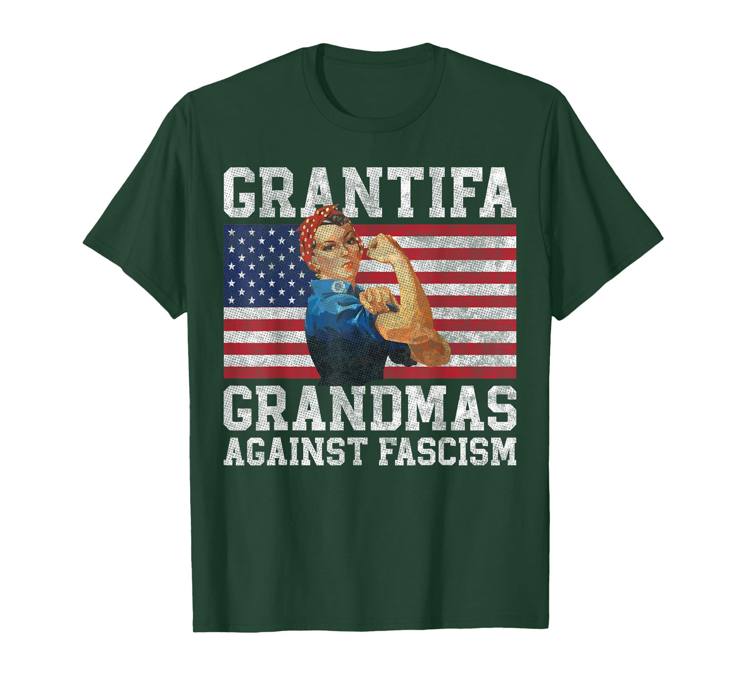 Grantifa Grandmas Against Fascism Flag Resist No Kings T-Shirt