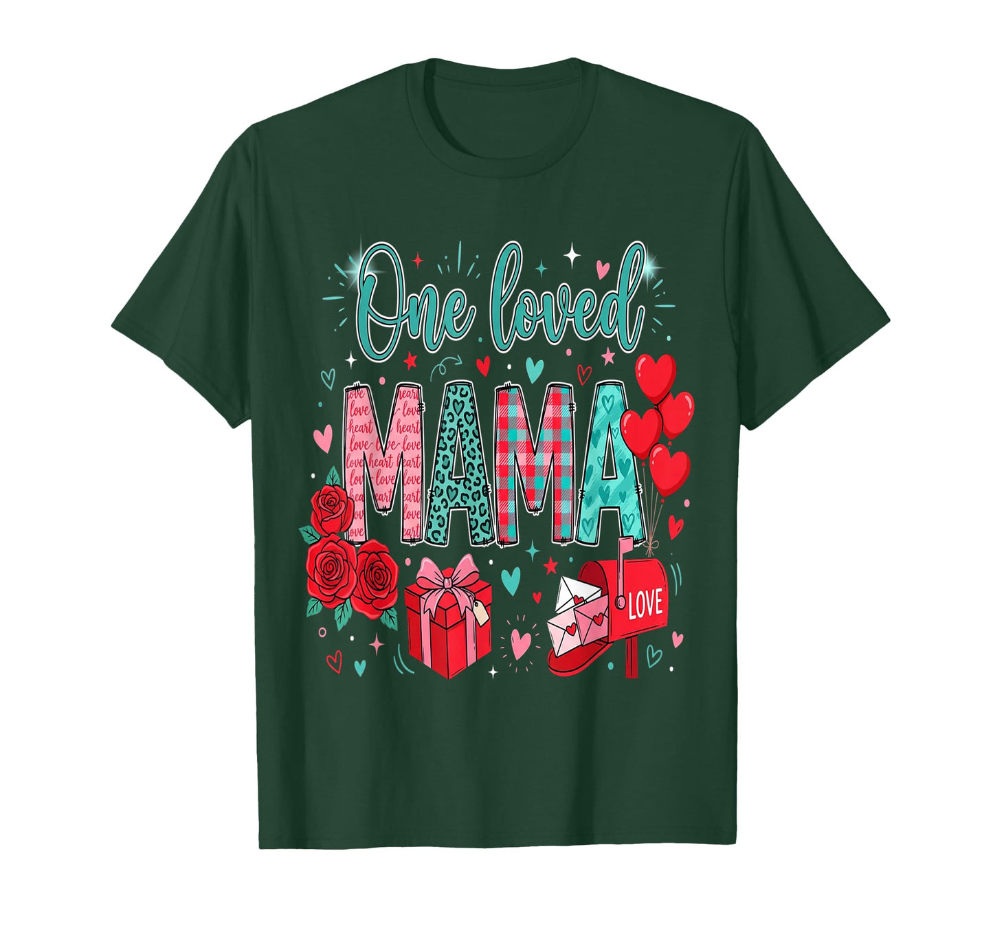Mother Hearts One Loved Mama Valentine Mom Valentines T-Shirt