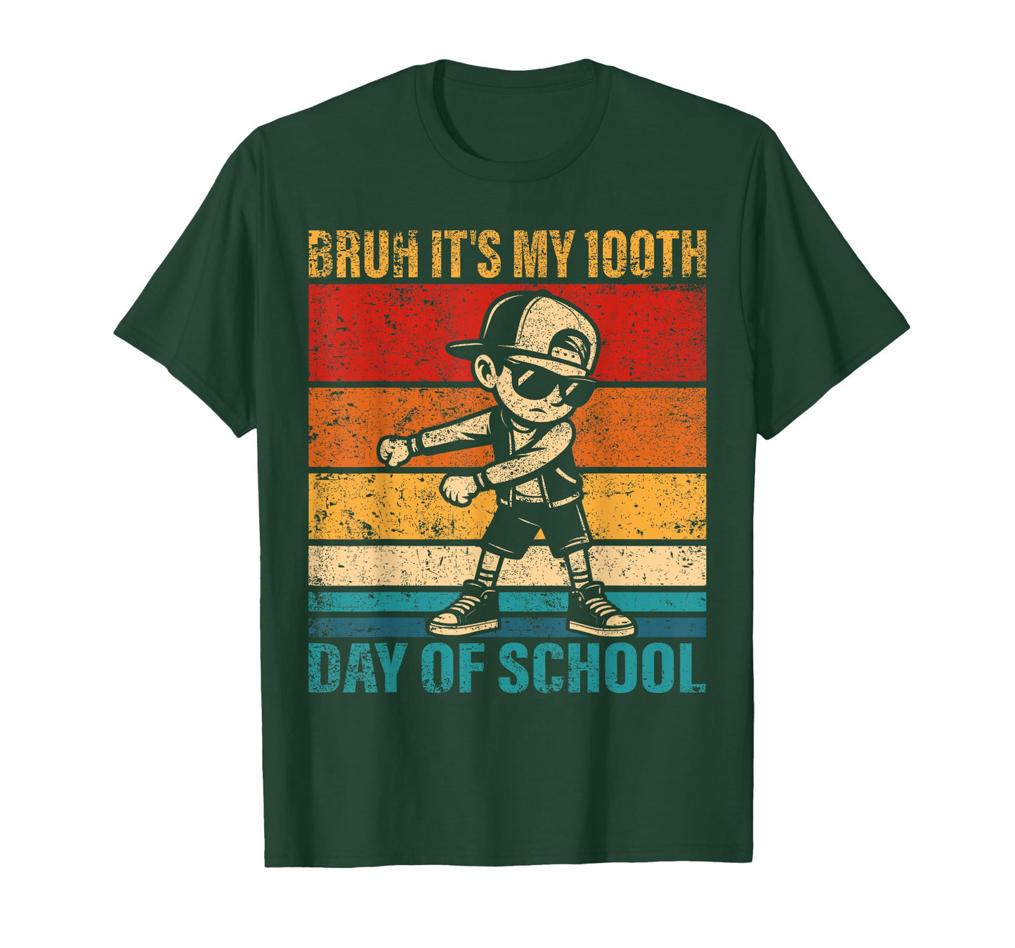 Bruh It's My 100th Day of School Flossing Boy Student Squad T-Shirt