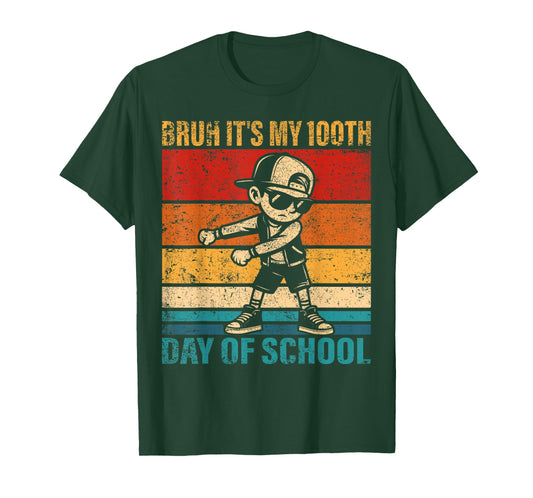 Bruh It's My 100th Day of School Flossing Boy Student Squad T-Shirt