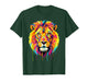 Colourful Cool Lion Head in Vivid Shades Artistic Designed T-Shirt