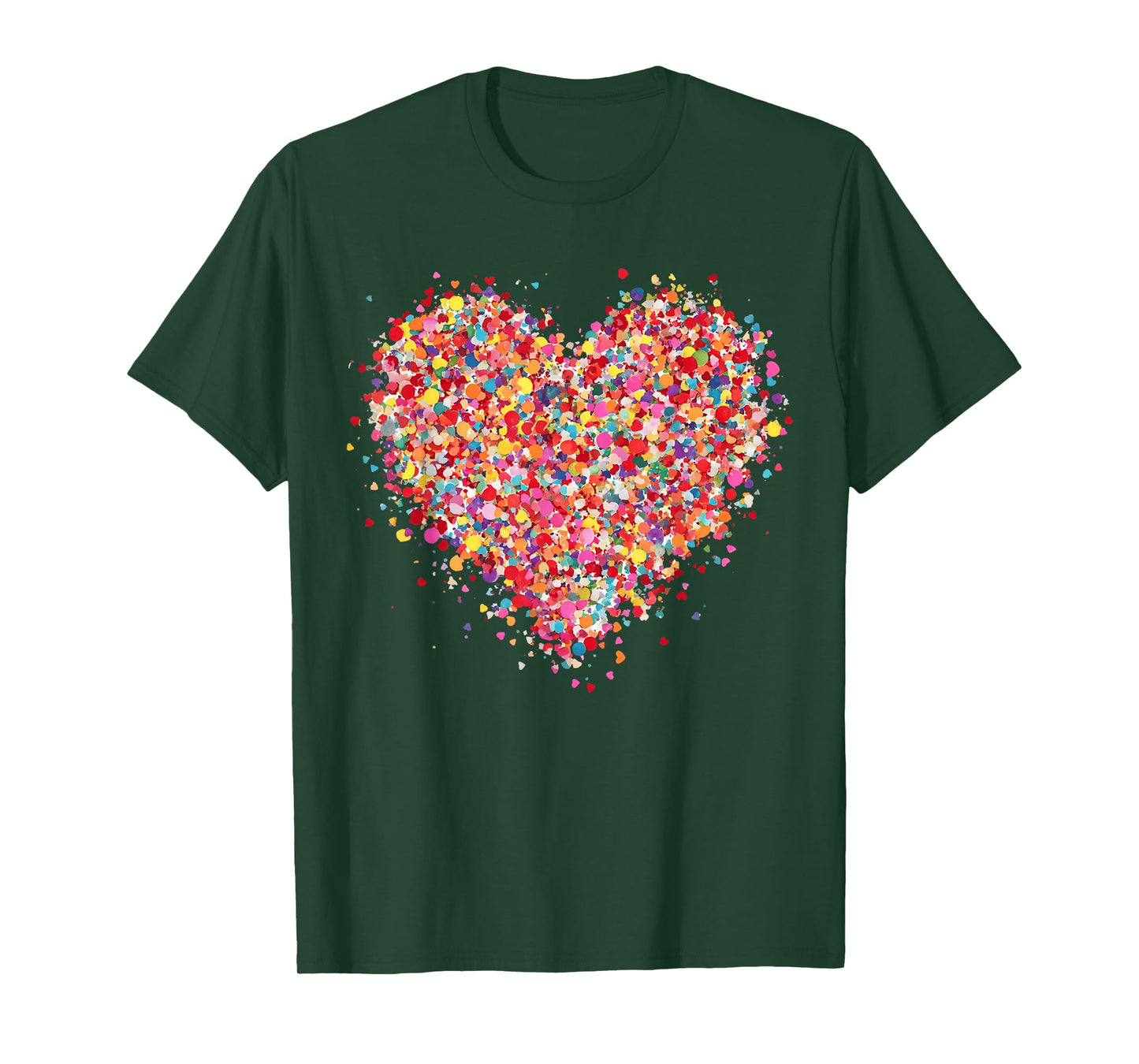 Valentine Colorful Confetti Heart Men Women Kid T-Shirt