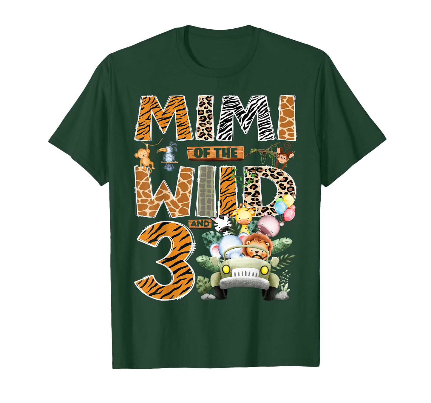 Mimi of The Wild Three 3rd Birthday Boy Safari Jungle T-Shirt