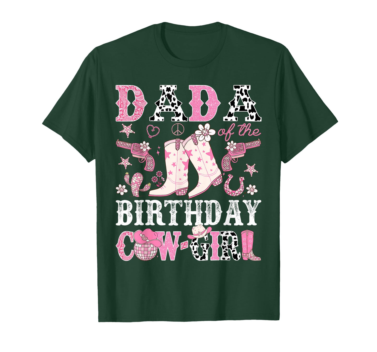 Dada of The Birthday Cow-Girl Pink Disco Rodeo Dada T-Shirt