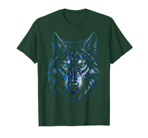 Blue Wolf Head T-Shirt