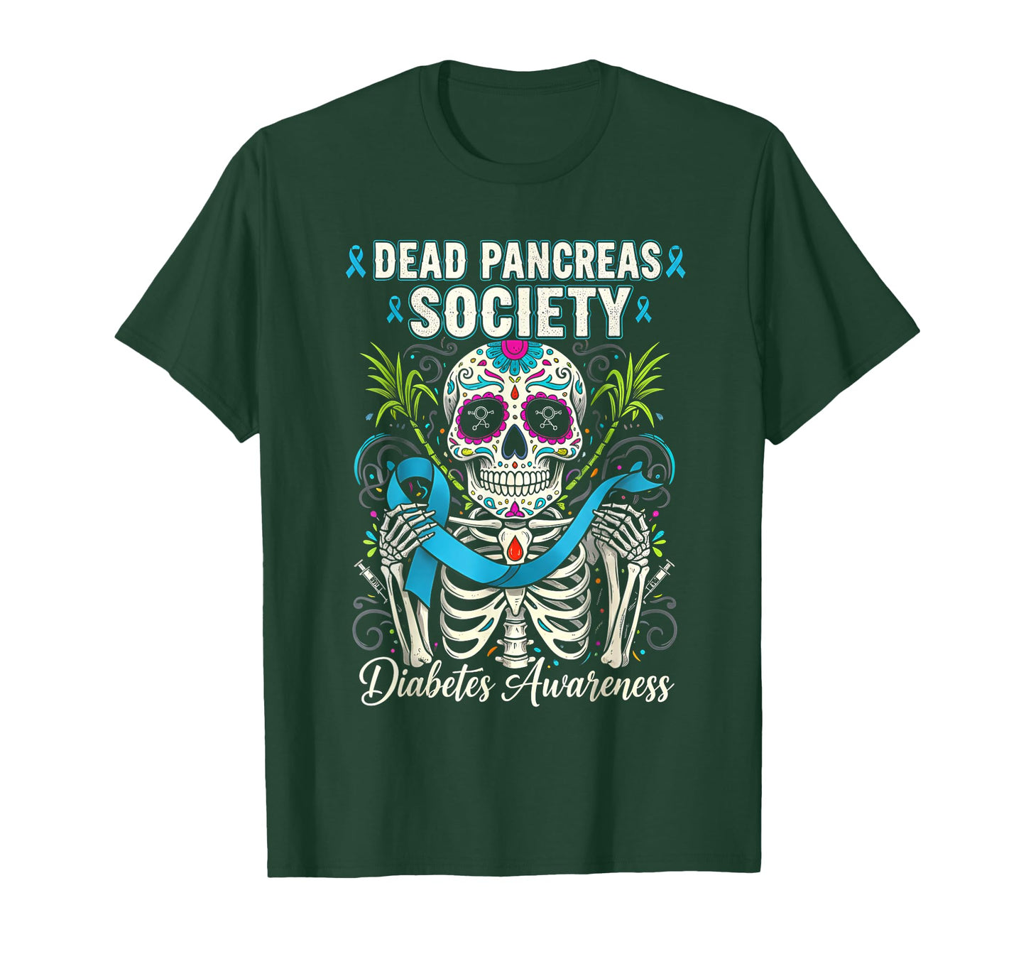 Sugar Skeleton Dead Pancreas Society Diabetes Awareness Day T-Shirt