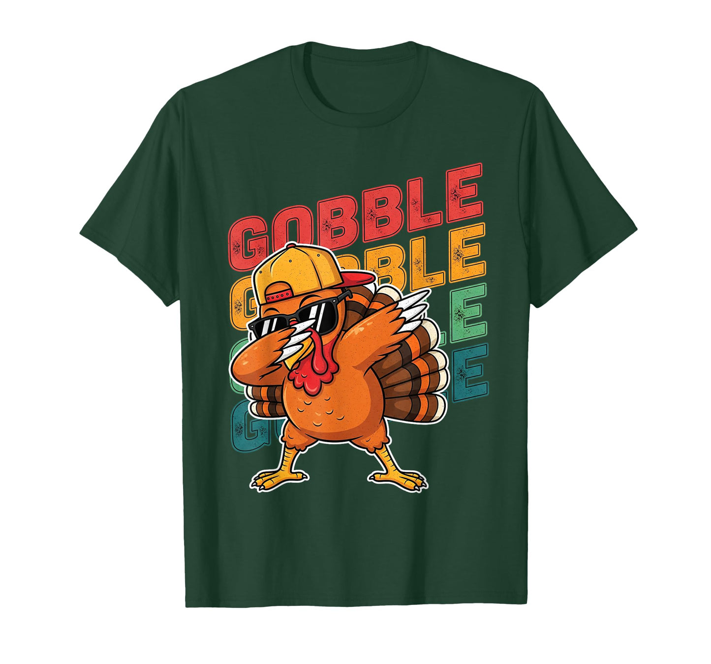 Thanksgiving Turkey Dabbing Gobble Funny Boys Kids T-Shirt