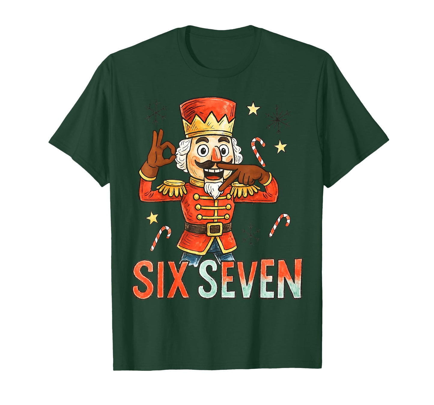 Funny Six Seven Meme Christmas Nutcracker Men Women Kids T-Shirt