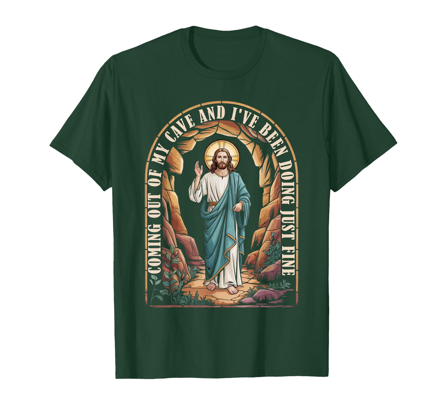 Easter Coming Out My Cave Jesus Resurrection Funny Christian T-Shirt