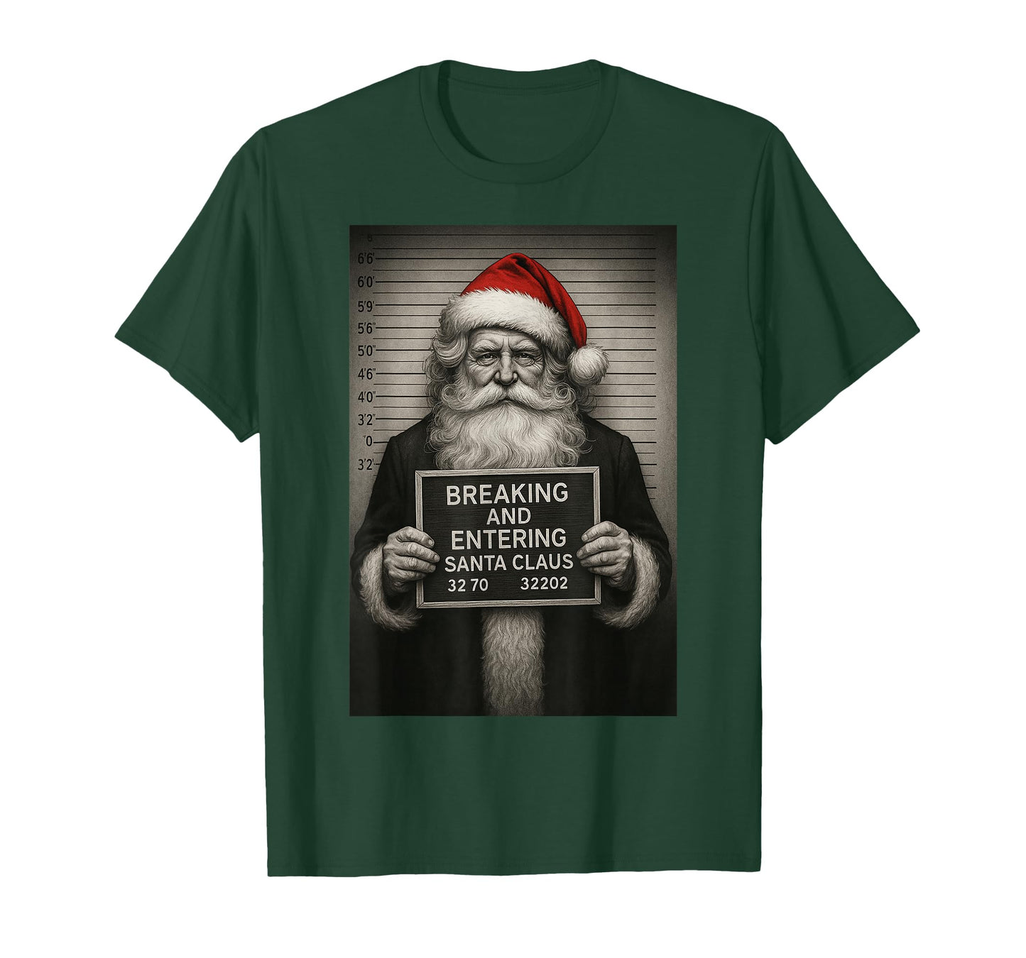 Funny Santa Christmas – Santa Claus Mugshot T-Shirt