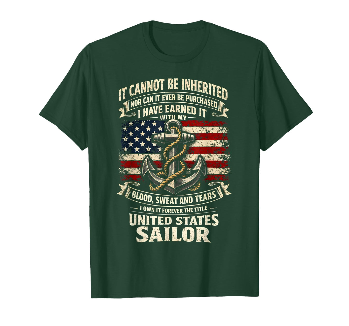 Own Forever The Title U.S Sailor Military Veteran Flag USA T-Shirt