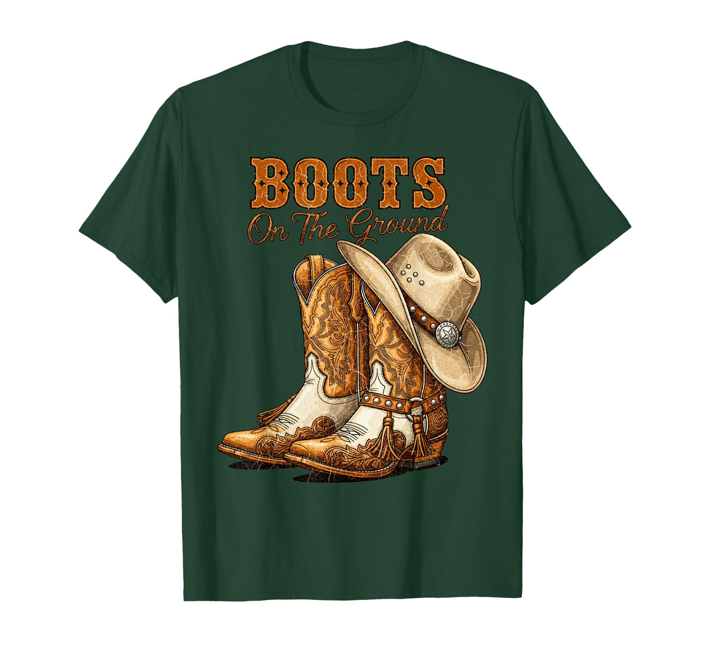 Boots On The Ground Rodeo Western Country Cowboy Boots T-Shirt