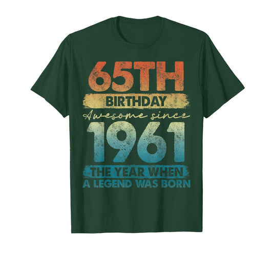 65 Year Old Gifts Vintage 1961 Limited Edition 65th Birthday T-Shirt