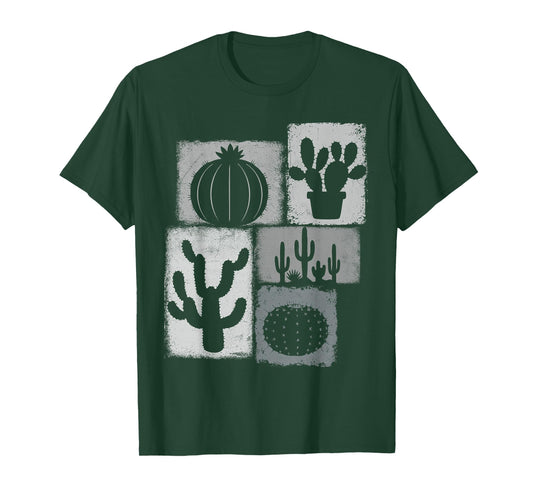 Cactus Vintage Collage Succulent Lover Gardener T-Shirt