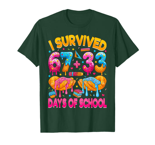 I Survived 67 33 Days of School Six Seven 100 Days of School T-Shirt