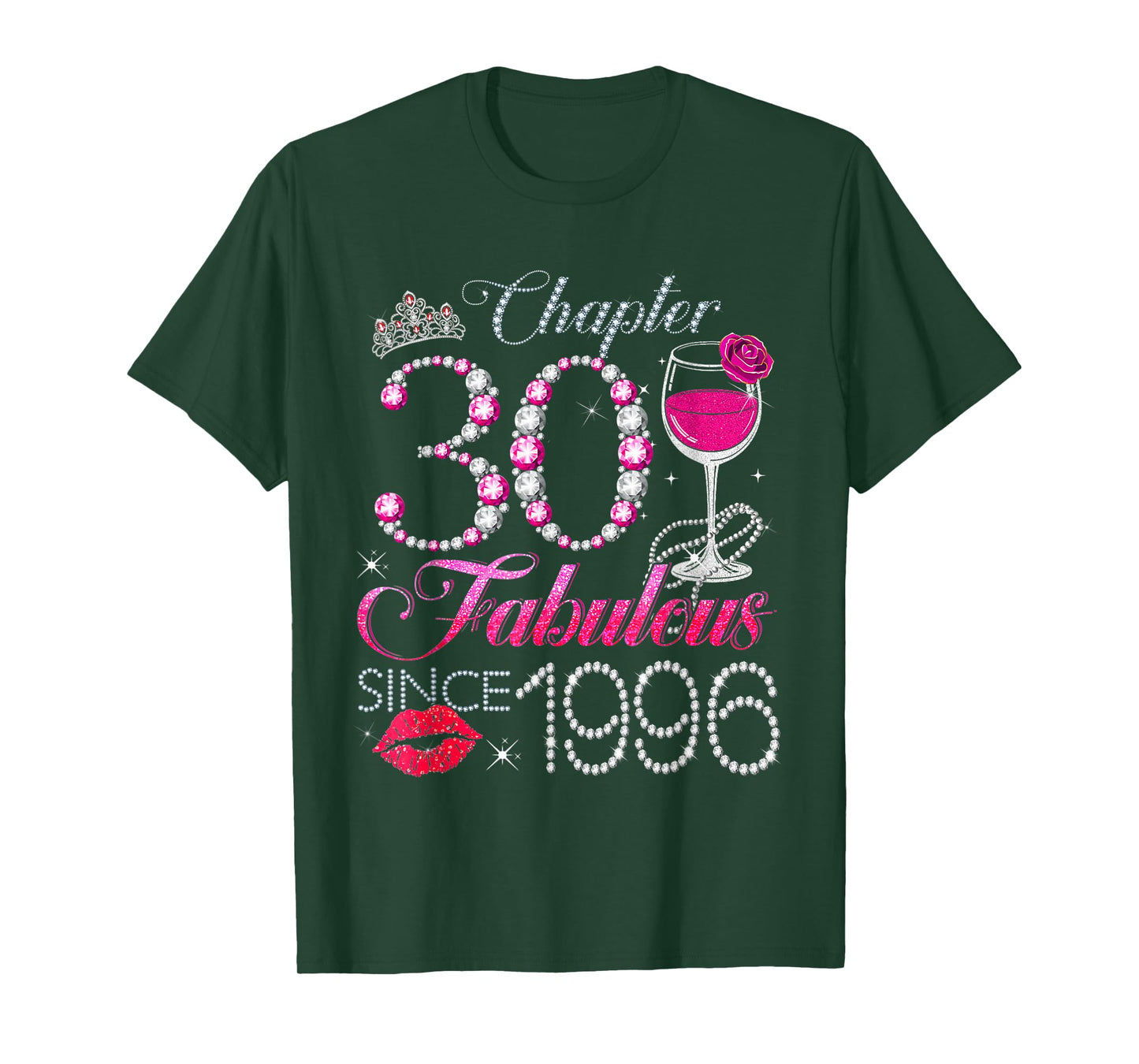 Chapter 30 Fabulous Since 1996 30th Birthday Queen Diamond T-Shirt