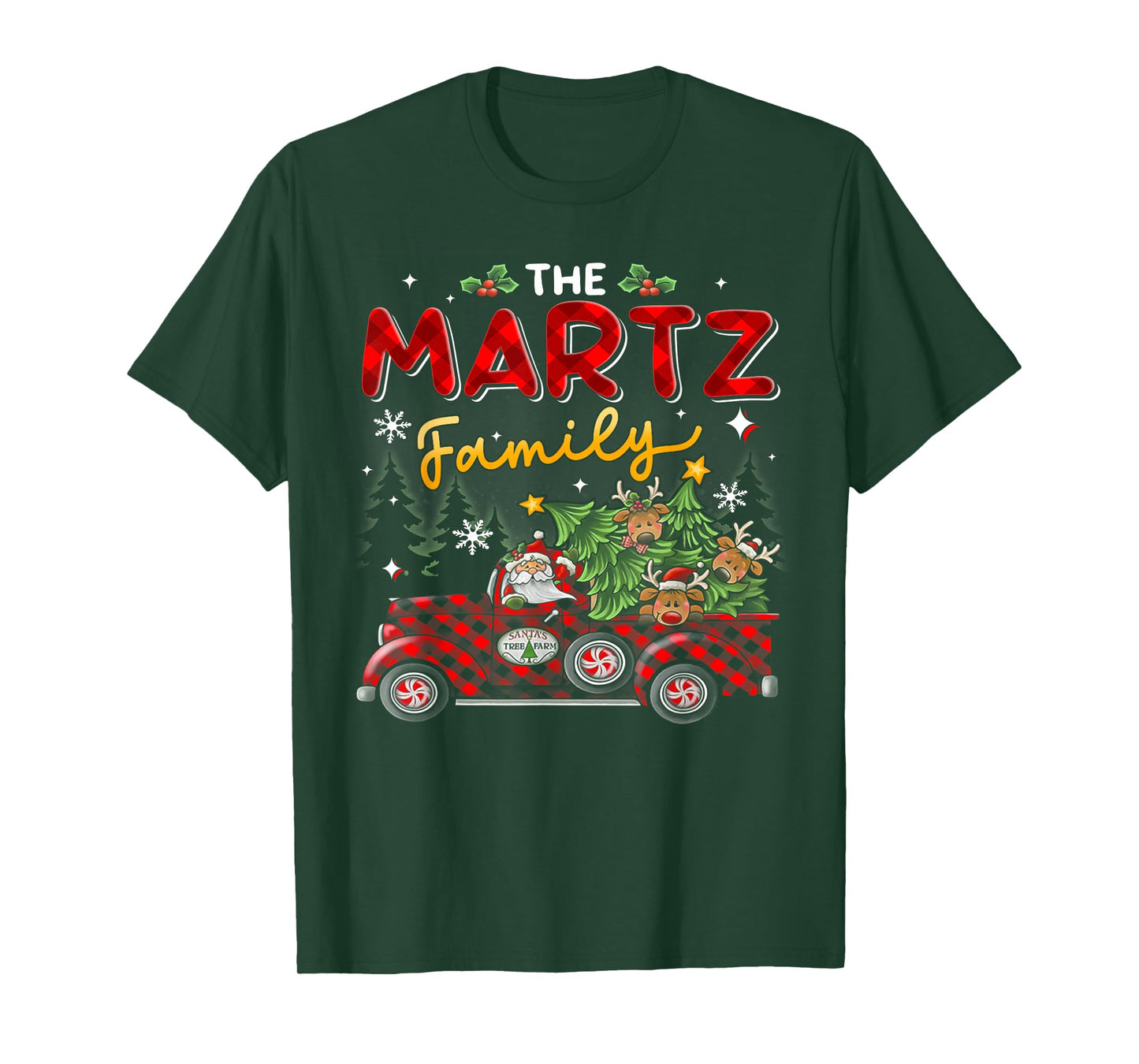 The Martz Family Christmas Matching Pajamas Group Gift T-Shirt