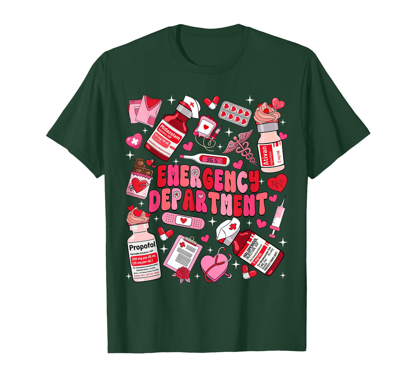 Retro Emergency Department ED ER Nurse Valentines Day Women T-Shirt