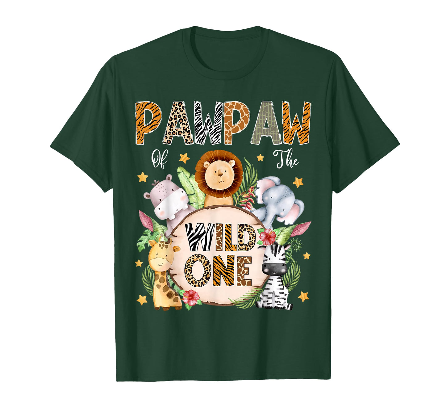 Pawpaw of The Wild One 1St Birthday Kids Safari Jungle T-Shirt