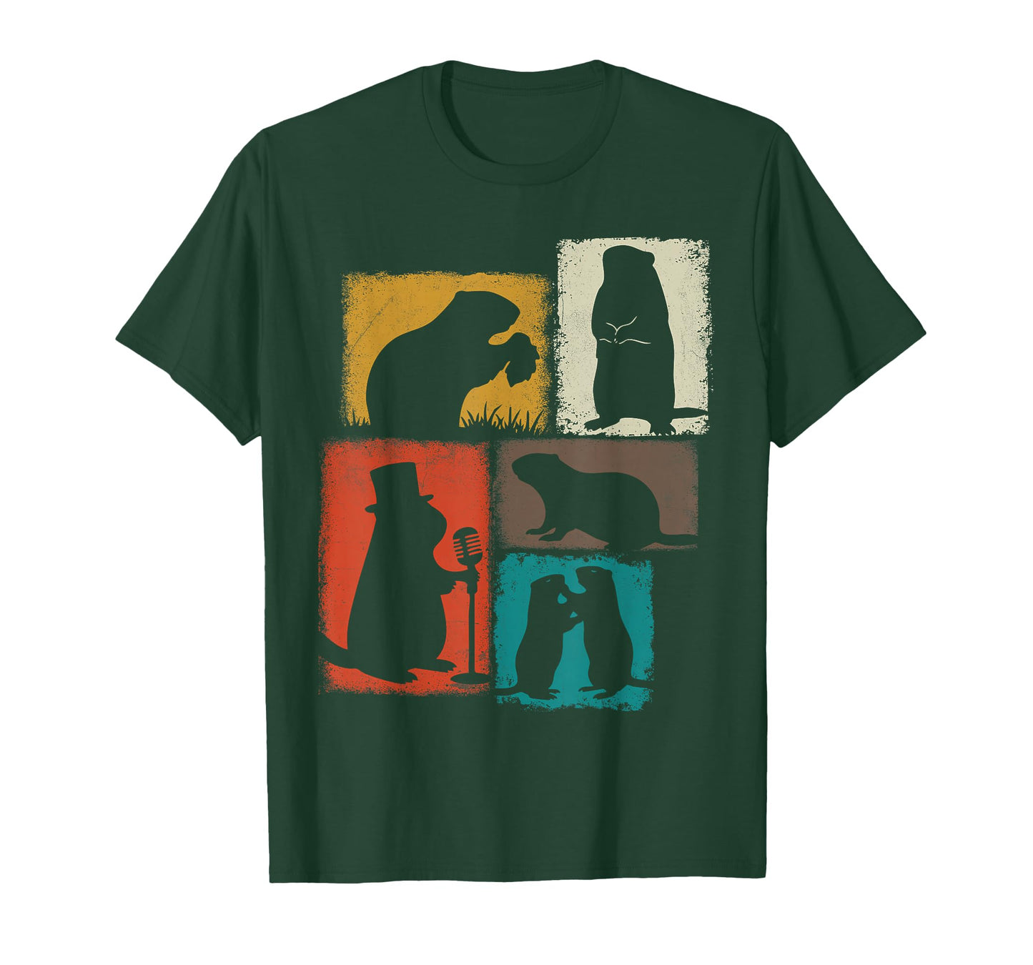 Groundhog Vintage Collage Weather Predictor T-Shirt