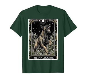 The Maligator Belgian Malinois Dog Tarot Card Witchy Moon T-Shirt
