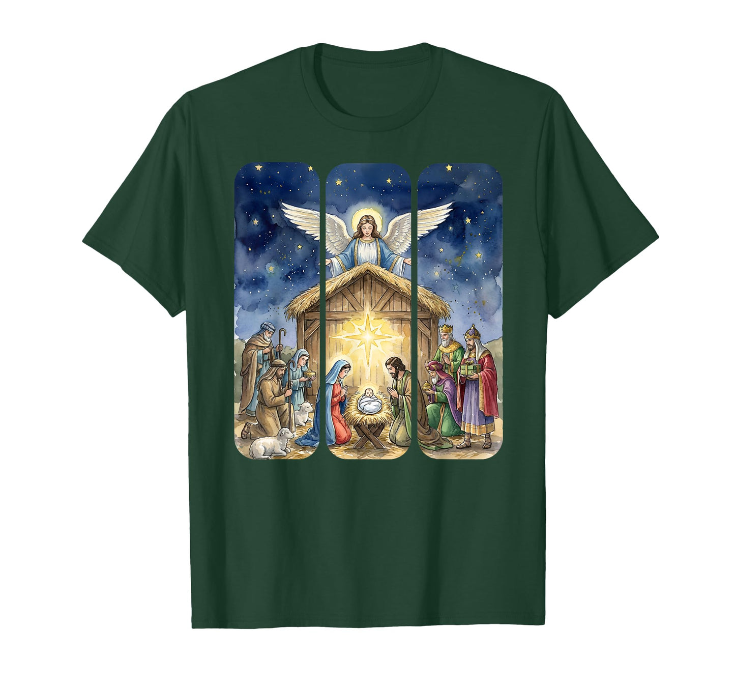 Christian Christmas Nativity Jesus in The Manger Holida T-Shirt