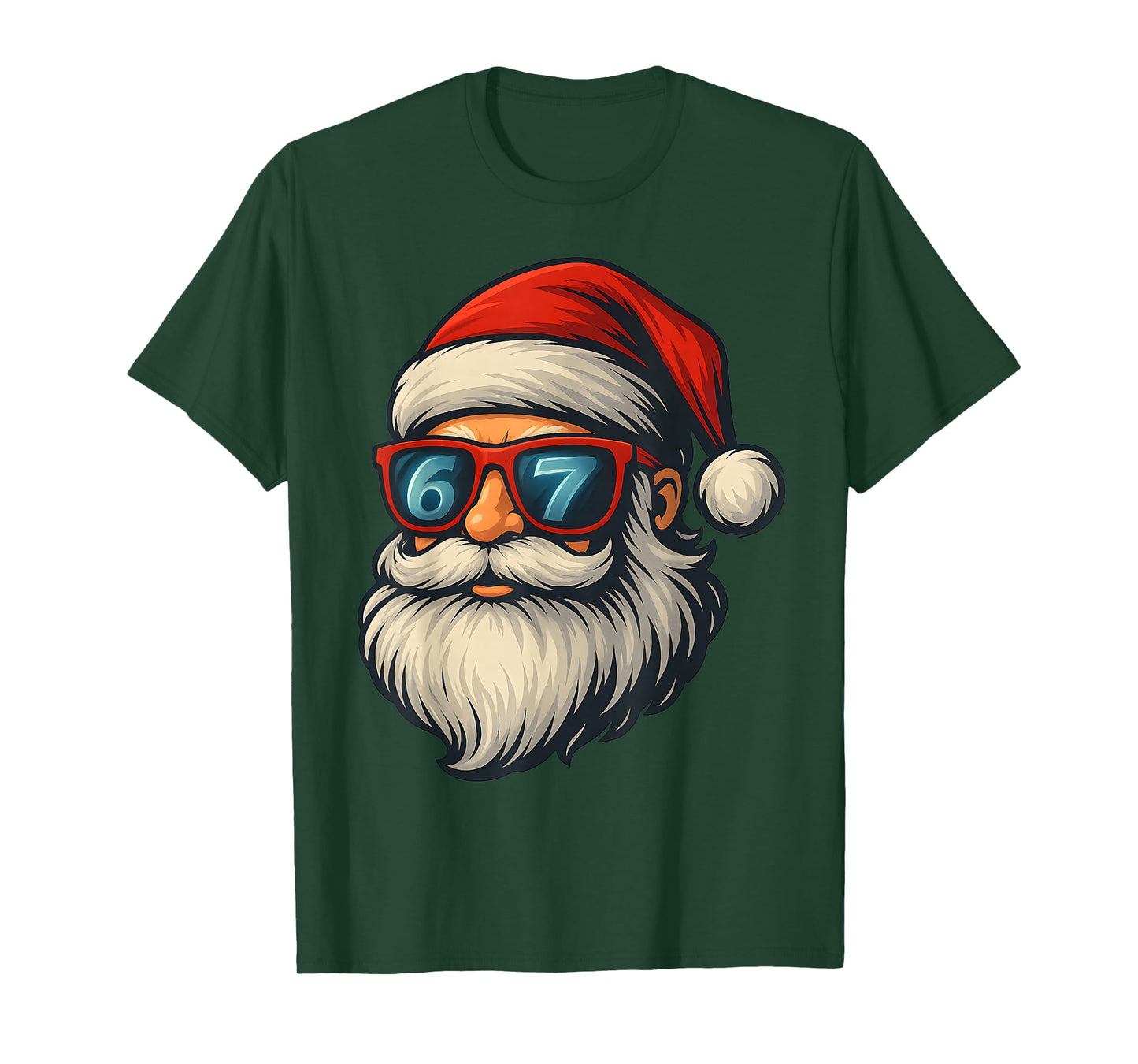 Funny 6 7 Six Seven Meme Santa face Christmas Retro T-Shirt