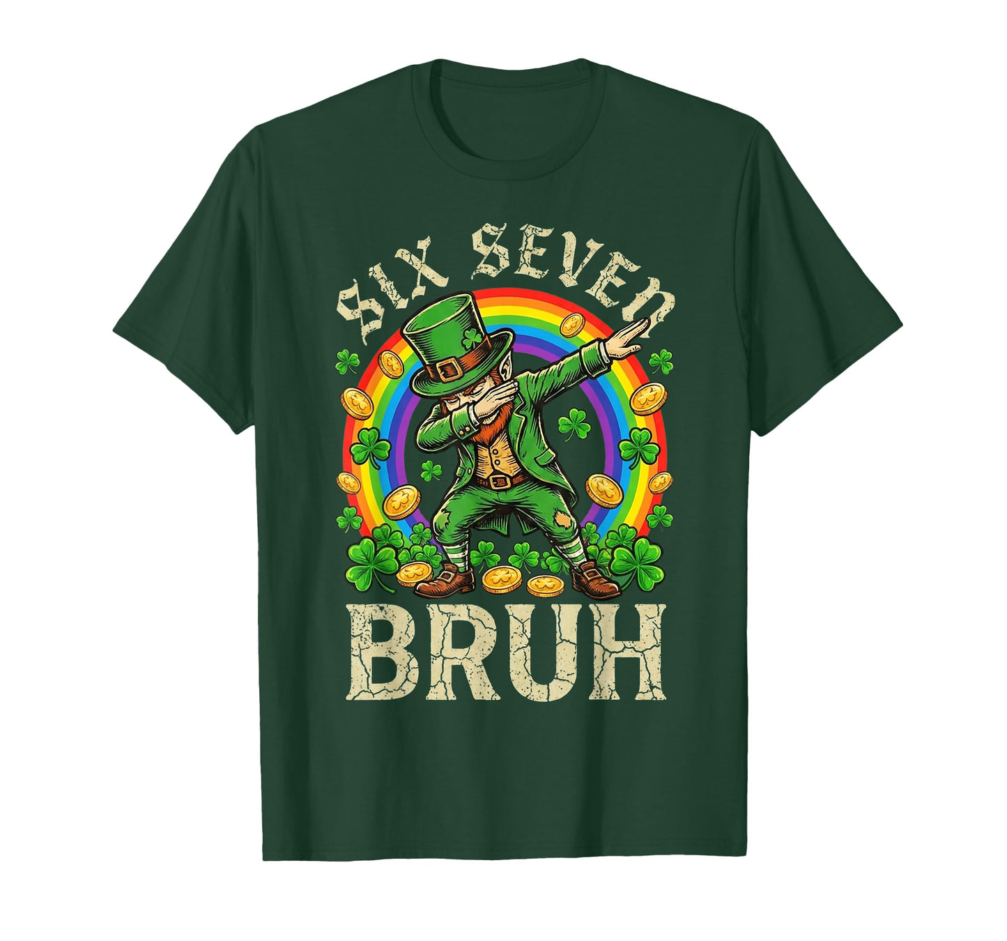 Six Seven Bruh St Patricks Day Boys Kids 67 Meme Funny 6-7 T-Shirt