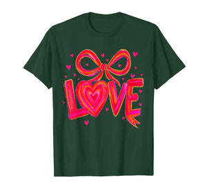 Valentine's Day Love Preppy Coquette Bow XOXO Hearts T-Shirt