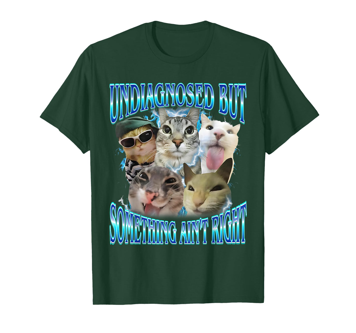 Undiagnosed But Something Ain't Right Funny Cat Meme Stupid T-Shirt