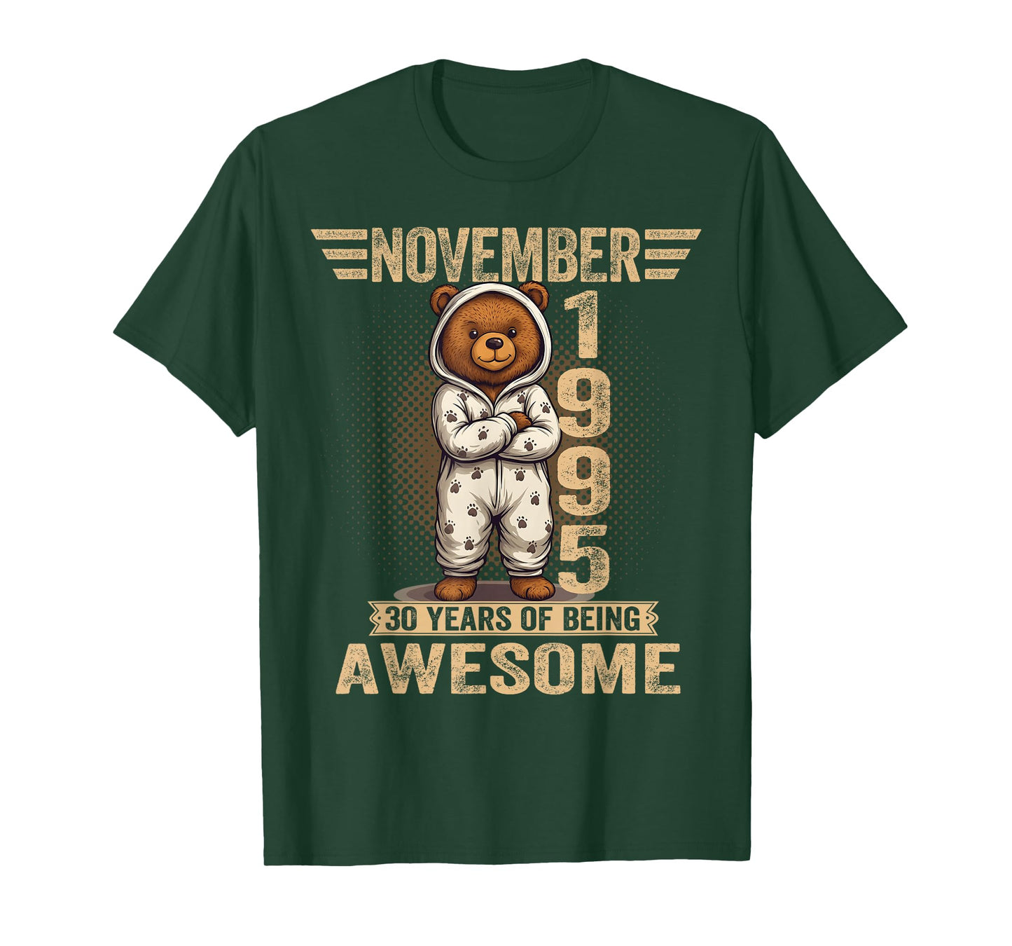 November 30th Birthday Men Women 1995 Cute Teddy Bear T-Shirt