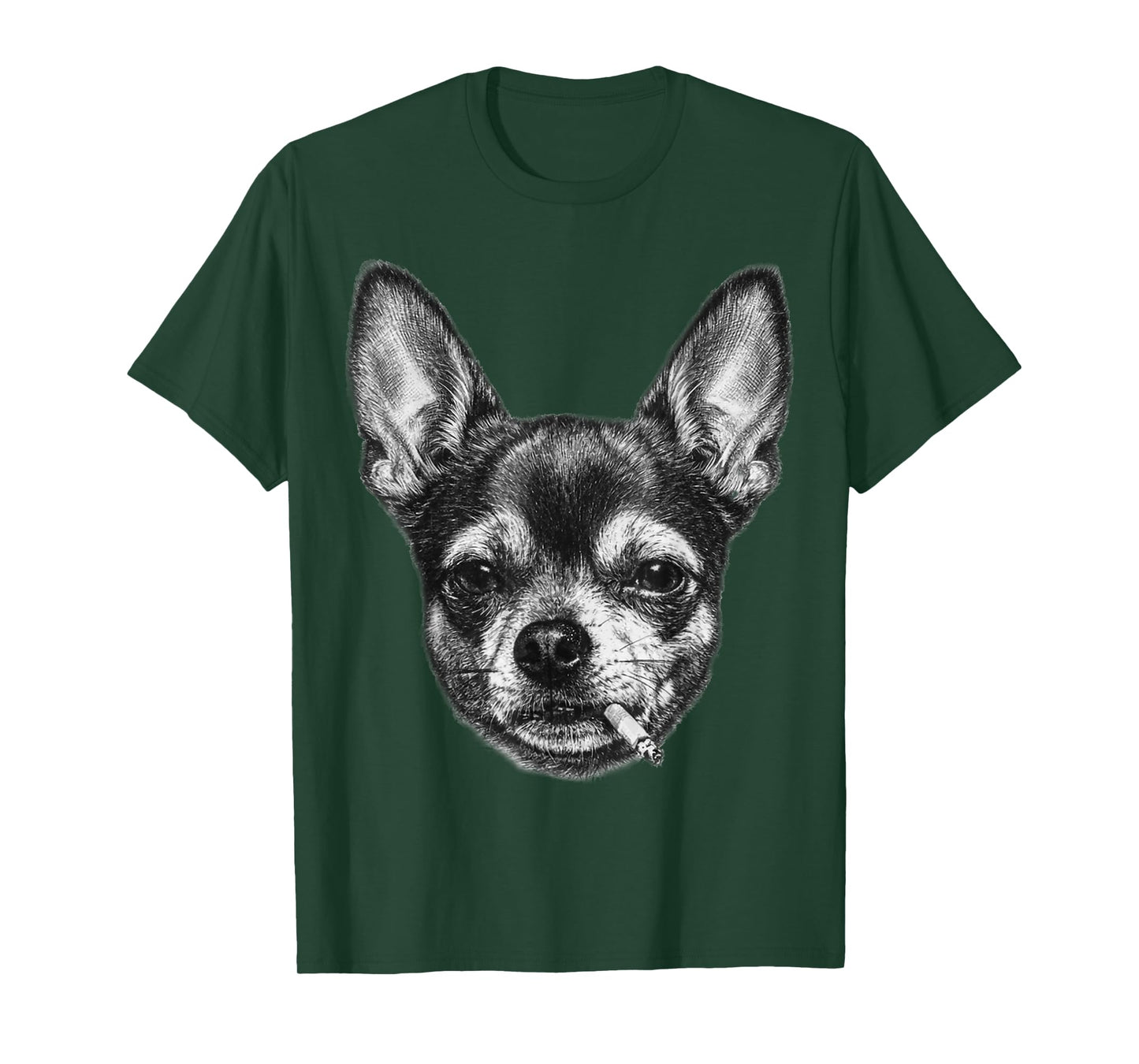 Dog Smoking Cigarette Funny Chihuahua Meme Vintage T-Shirt