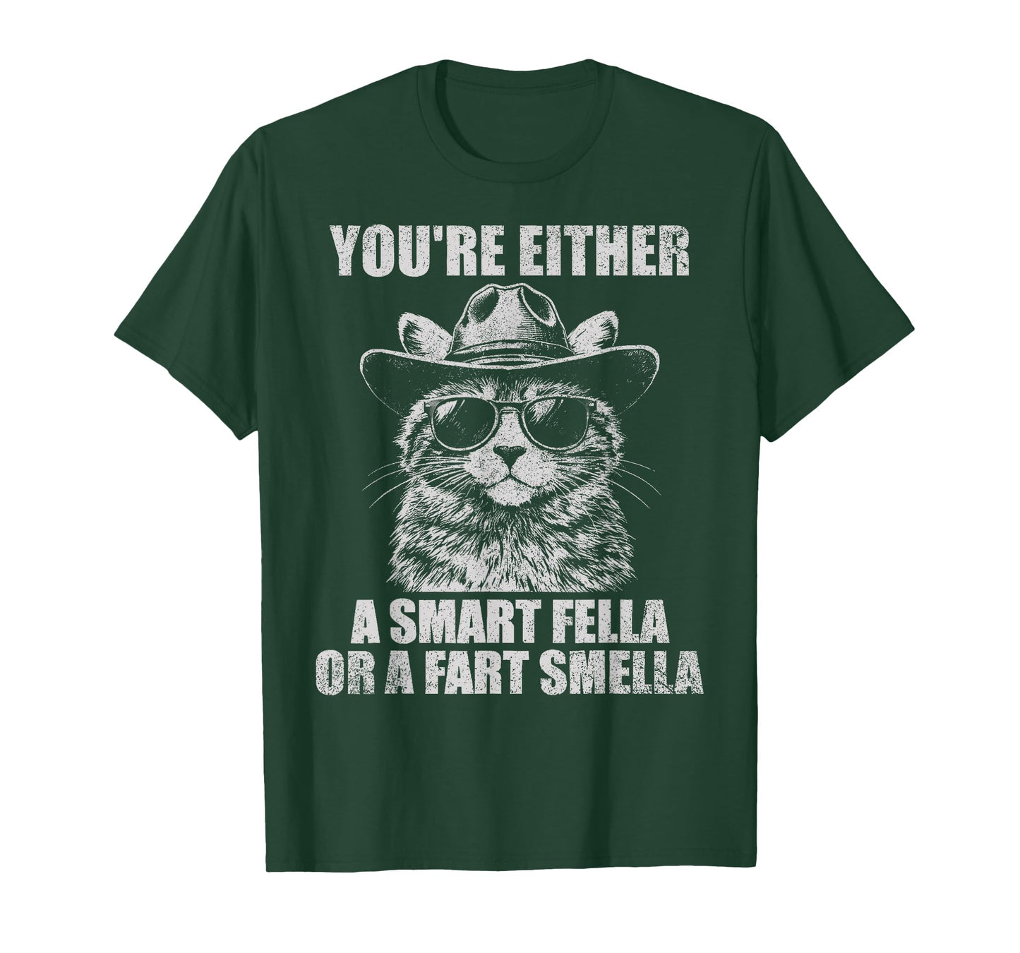 You're Either A Smart Fella Or A Fart Smella Vintage Cat T-Shirt