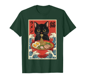 Kawaii Anime Cat Ramen Japanese Graphic Tees Men Women Teens T-Shirt